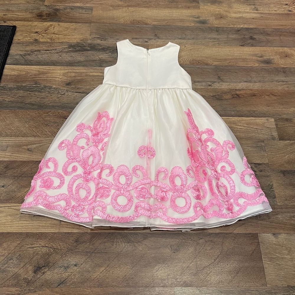 American Princess White and Pink A-Line Sundress for Weddings - Picture 3 of 12